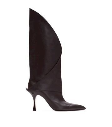 Balmain Leather Twist Heel Boots 95