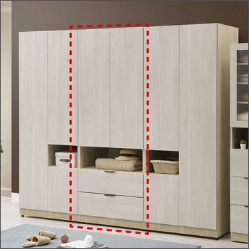 2.5x6.7尺二抽二門衣櫃 拉門衣櫥 開門衣櫥 收納衣櫃 儲物衣帽間【275B0453】Leader傢居館275-K373