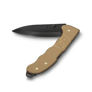 VICTORINOX瑞士維氏 EvokeAlox 折疊式獵刀 極黑+金 0.9415.DS249