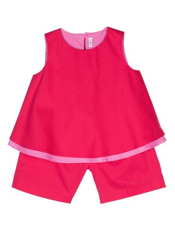 Il Gufo - two-tone cotton set - kids - Cotton/Spandex/Elastane - 4 - Pink