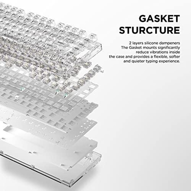 YUNZII X75 ホットスワップメカニカルキーボード 透明なキーキャップ