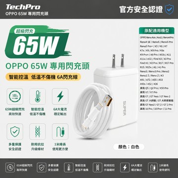 🚀現貨+隔日達🚀【低溫不傷機】 65W超級閃充頭 快充頭 氮化鎵充電器 豆腐頭 充電頭 適用OPPO/VOOV閃充