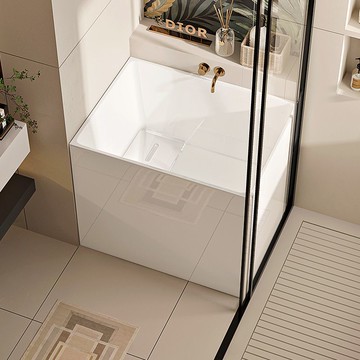 公司貨 超低價 日豐65cm深泡小戶型浴缸家用成人亞克力日式獨立帶座小型移動迷你 快速發貨