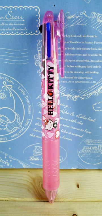 【震撼精品百貨】Hello Kitty 凱蒂貓 KITTY多色原子筆-3色-愛心桃圖案 震撼日式精品百貨
