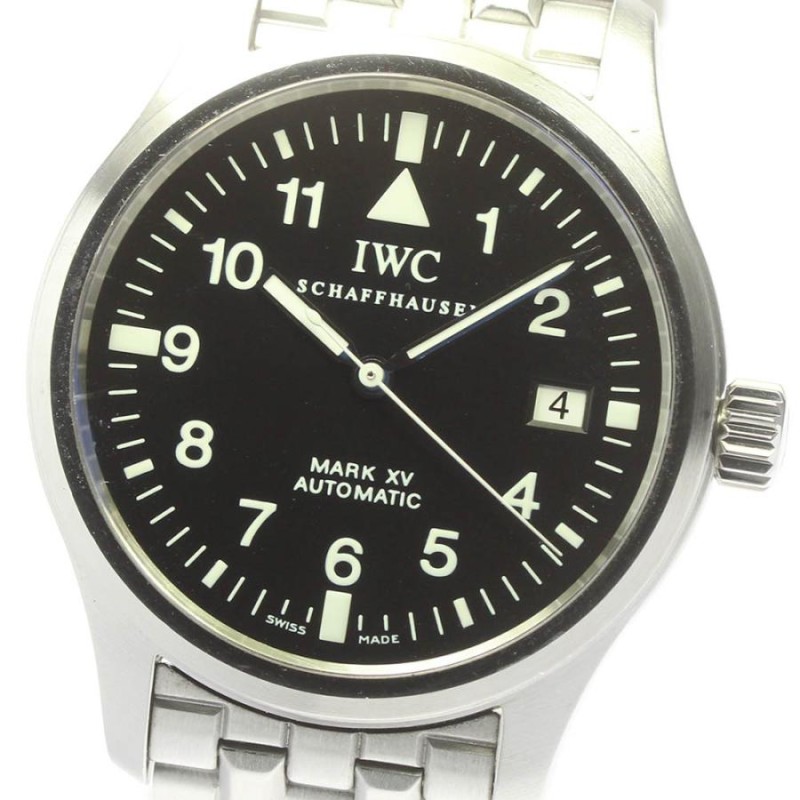 ☆良品【IWC SCHAFFHAUSEN】IWC パイロットウォッチ マークXV IW325307 デイト 自動巻き メンズ | LINEショッピング