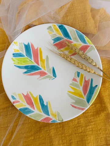 台灣製造 手工繪製陶瓷餐盤 植感系列餐盤 僅有一件