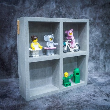 水泥製 要站要躺隨便你 方格子置物盒