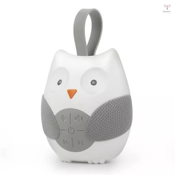 便攜式貓頭鷹白噪音機嬰兒安撫奶嘴,帶 10 首燈光音樂歌曲 2 種自然聲音矽膠錶帶,適用於嬰幼兒