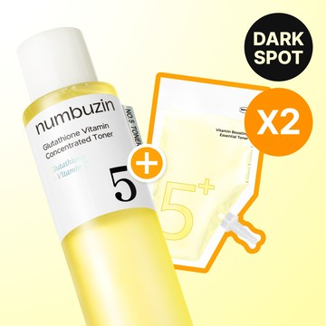 numbuzin No. 5 Vitamin Boosting Essential Toner 200ml Refill Set (+Refill 200ml)