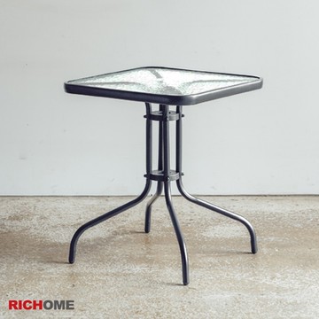 RICHOME 庭園玻璃小方桌W60xD60xH70CM