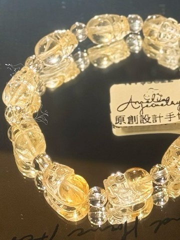 彌雅手作丨十全十美金貔貅丨天然金錢豐盛生命之火黃水晶手串原創