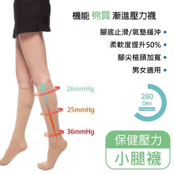 TISI 緹絲 280Den西德棉漸進壓力小腿襪 (5雙入)-標準型