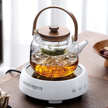 尚言坊電陶爐煮茶器玻璃煮茶壺燒水壺泡茶壺家用復古日式蒸汽壺