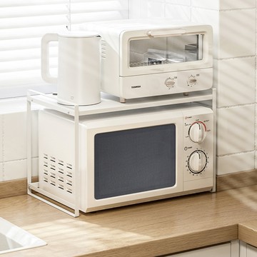 Homely Zakka 純色風尚 多功能微波爐置物架/收納架_2色任選 - 白