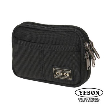 【永生 YESON 】台灣製 雙層三用配件包(小)/側背包/休閒包/萬用包-黑色