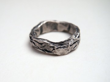 【Coal系列】#a302 灰融岩戒指(12號)/ 925銀/ 手工禮物/ 客製化