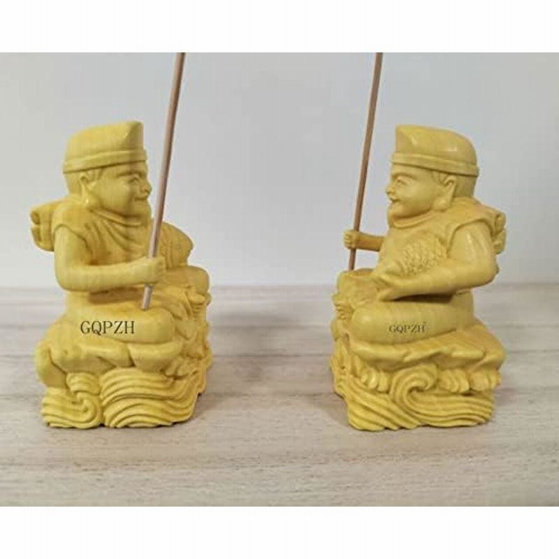 商売繁盛 金運上昇 木彫り 七福神 縁起物 恵比寿様 大黒天