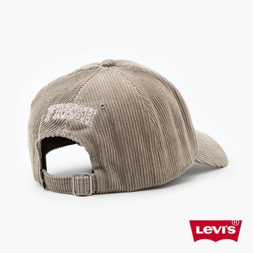 Levis Fresh果漾系列 男女同款 可調式環釦燈心絨棒球帽 / 精工刺繡Logo 月岩灰