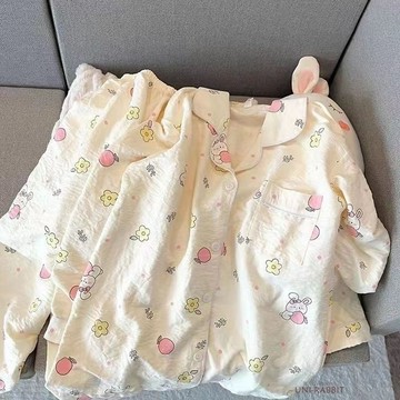 睡衣女春秋天純棉顯白顯瘦長袖長褲卡通洋氣學生家居服套裝小香風睡衣睡衣女生大碼睡衣居家睡衣睡衣套裝女睡衣長袖睡衣可愛睡衣
