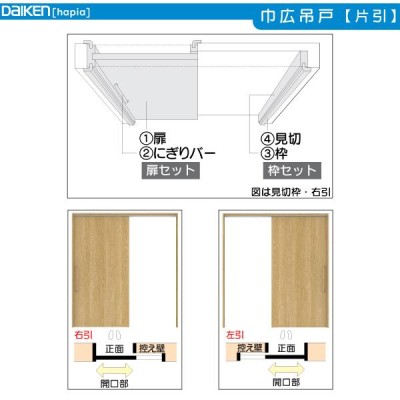 DAIKEN室内ドア hapia(ハピア)リビングドア 巾広片引き吊戸 D4デザイン