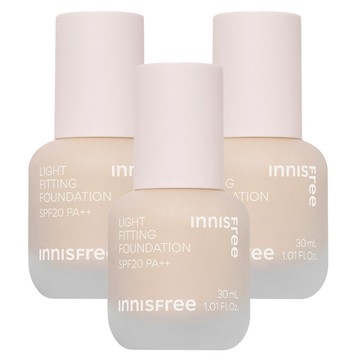 INNISFREE 台灣公司貨 輕薄透服貼粉底液 SPF20 PA++ 30ml  3個  23N