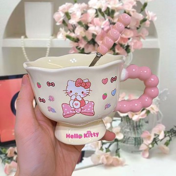 ✨臺灣出貨✨helloKitty凱蒂貓馬克杯陶瓷高顏值家用喝水杯子情人節送女友禮物