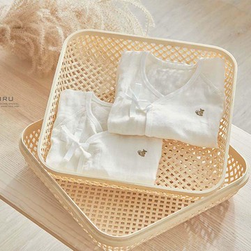 日本製 有機棉嬰兒紗布衣 松鼠刺繡 XXS