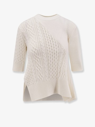 Asymmetrical cotton blend sweater - SACAI - gender_Woman