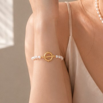 MAISON M 金扣珍珠手鍊