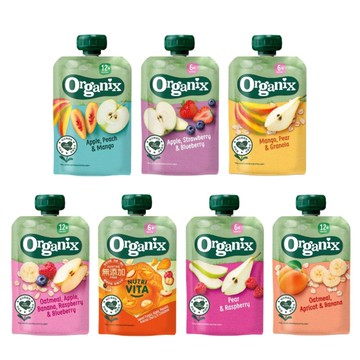 【訂購請先詢問效期】英國 Organix 歐佳 燕麥/水果纖泥 100g(多款可選)