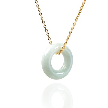 【願‧平安】果綠翡翠平安扣項鍊 | 天然緬甸玉翡翠A貨 | 送禮