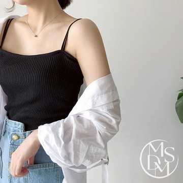 【MDMS】針織背心 吊帶 細肩 小可愛 內搭背心 無袖 緊身上衣 小背心 夏裝 修身 顯瘦 韓系 休閒 百搭 S008