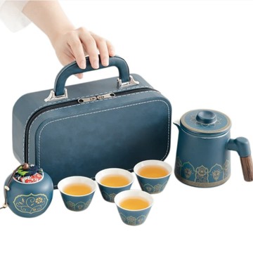 茶具組 戶外旅行茶具小套裝可攜式功夫茶具快客杯商務禮品節日贈送印logo