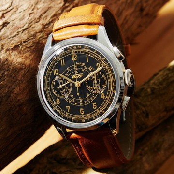 TISSOT天梭 Telemeter 1938 復刻計時機械腕錶 42mm/T1424621605200