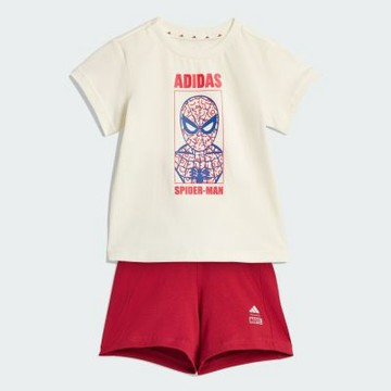 【adidas 愛迪達】 蜘蛛人 運動套裝 短袖/短褲 嬰幼童裝 JZ3550
