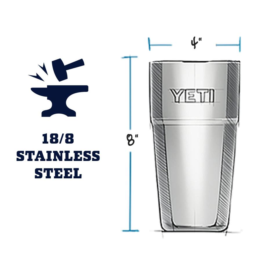 YETI Rambler 26オンス スタッカブルカップ 真空断熱 ステンレス製、シーフォーム