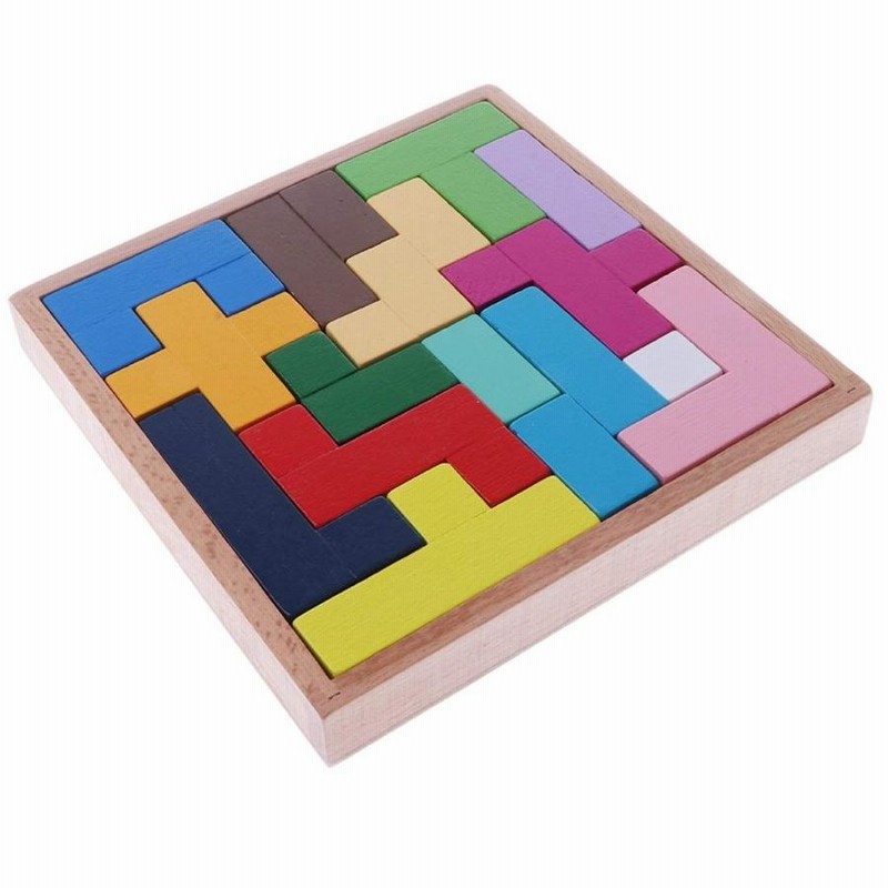 TradeWind] スライドパズル 木製 ウッド 立体 3D テトリス
