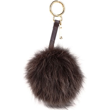 FENDI 芬迪 POMPOM BAG CHARM 狐狸毛球吊飾(深咖色)