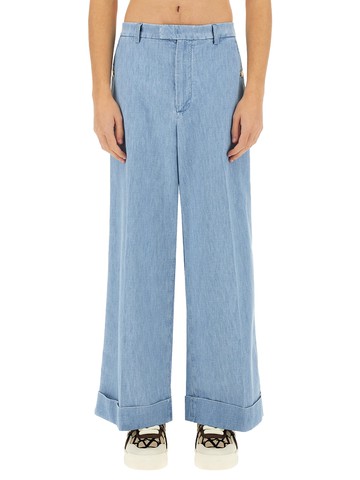 valentino denim pants with lapels