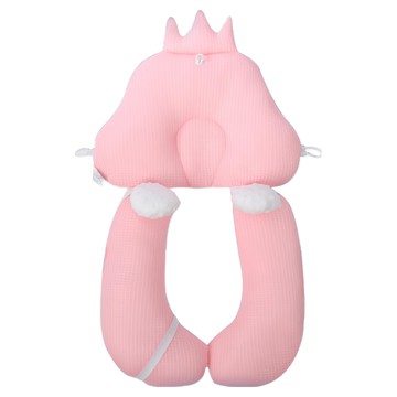OhBabyLying 嬰兒枕 安撫定型枕 荳荳絨 + 網眼  1個  粉色  均碼