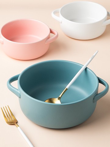 墨色雙耳陶瓷寶寶專用蒸蛋碗帶蓋家用嬰兒蒸雞蛋羹碗帶手柄蒸蛋盅