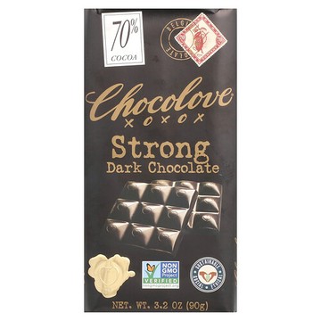 Chocolove, 濃黑巧克力，70% 可可，3.2 盎司（90 克）