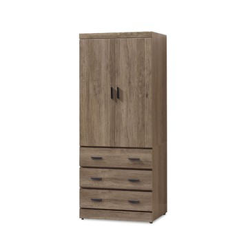 ASSARI-雷克斯2.5尺高衣櫃(寬76x深58x高201cm)淺色