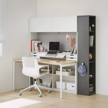 【iloom 怡倫家居】NEWT 1200型/1400型書桌 五層收納櫃含門片 書桌 桌子 電腦桌 工作桌