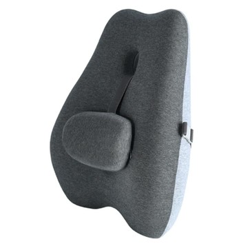 HONDONI 經典日式風格護腰記憶靠墊 居家汽車舒壓  舒適文青灰  1個