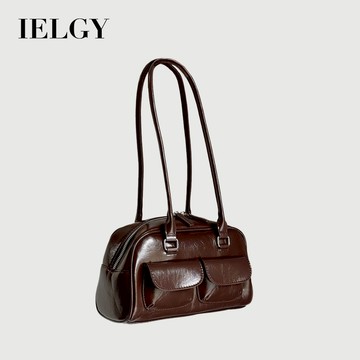 IELGY  女士韓版保齡球包手提包 小眾腋下復古大容量單肩