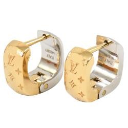 Louis Vuitton MONOGRAM Nanogram Hoop Earrings (M00220)