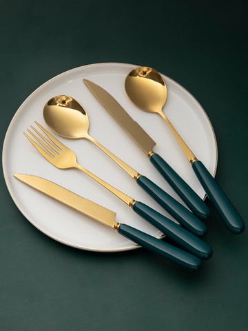 西餐餐具牛排刀叉盤子套裝ins風家用刀叉勺三件套不銹鋼叉子勺子