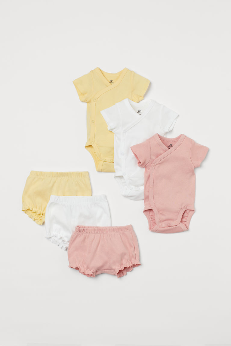 H & M - 平紋6件組套裝 - 橙色