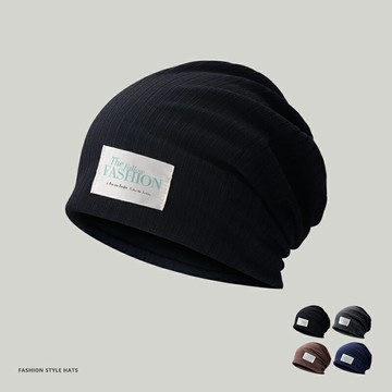 免運 優樂悅~新款時尚帽子男女韓版潮化療 秋冬薄款黑色帽子月子頭巾套頭帽 遮陽帽 帽子